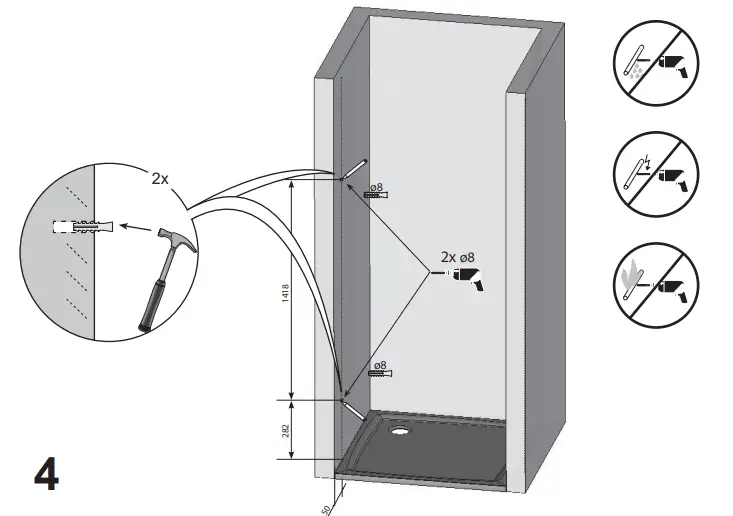 RAVAK BSD2 B Set 80,90,100 L R Shower Door 5
