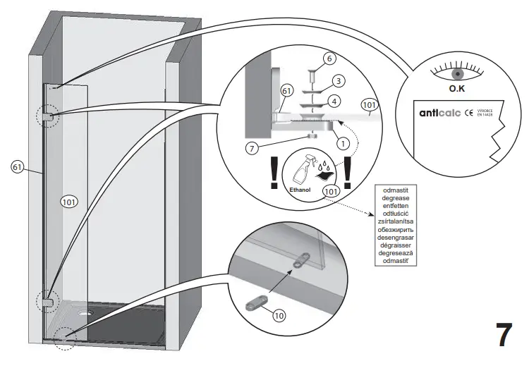 RAVAK BSD2 B Set 80,90,100 L R Shower Door 8
