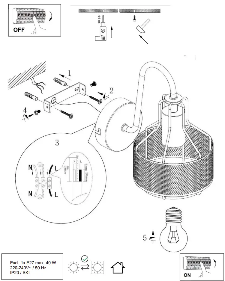 nave 1387322 Wall Light/Spot Installation illustration