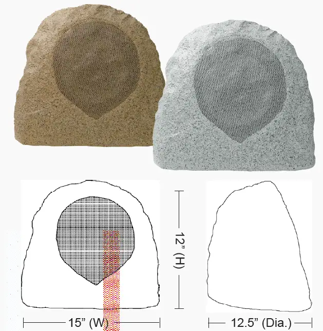 Speco SPR8TB 8 70V-25V Brown Rock Speaker 1