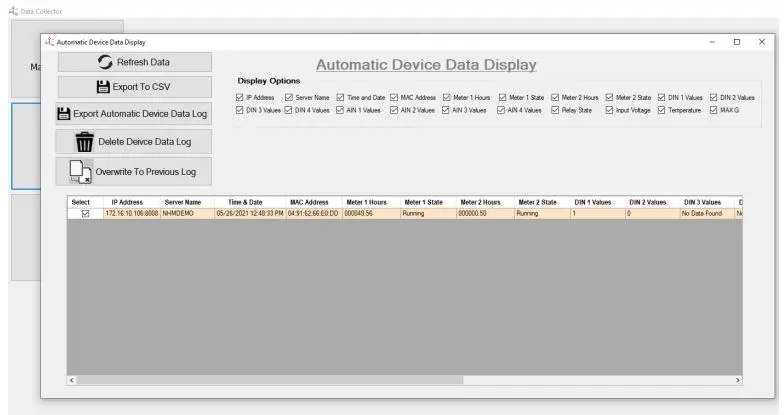 LINORTEK DATA COLLECTOR APP User Guide - If using Automatic mode