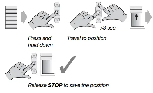 SELVE i-R Send 1 Radio Hand Transmitter - Set intermediate position 2