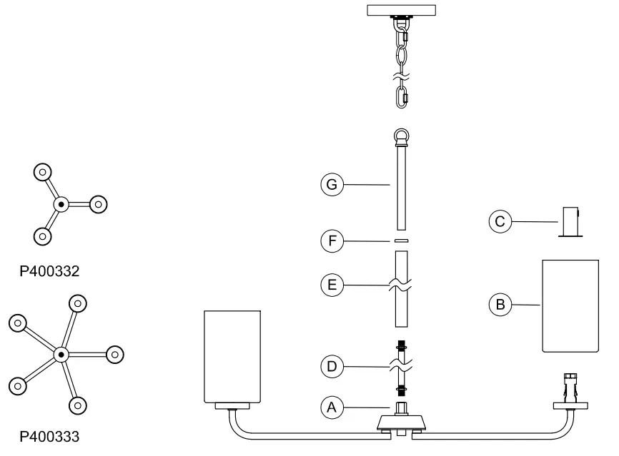 PROGRESS LIGHTING P400332 Cabarro 5-Light Brushed Nickel Transitional Chandelier