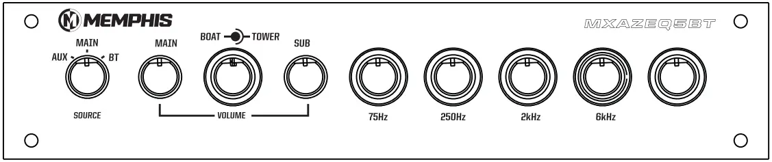 MEMPHIS AUDIO MXAZEQ5BT Dual Zone 5 Band Marine Equalizer - fig 6