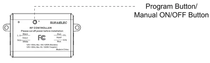 SURAIELEC URKW11A 3 Way Wireless Light Switch and Receiver Kit - Reset an Receiver