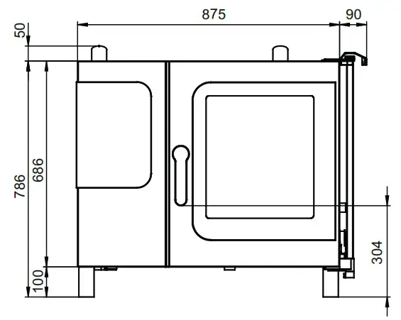 CONVOTHERM C4 Full Pan Combi Oven - Dimensions 1