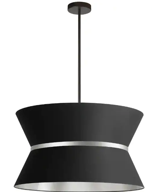 Dainolite 571-224P-AGB-BK Brass Transitional Drum Pendant Light