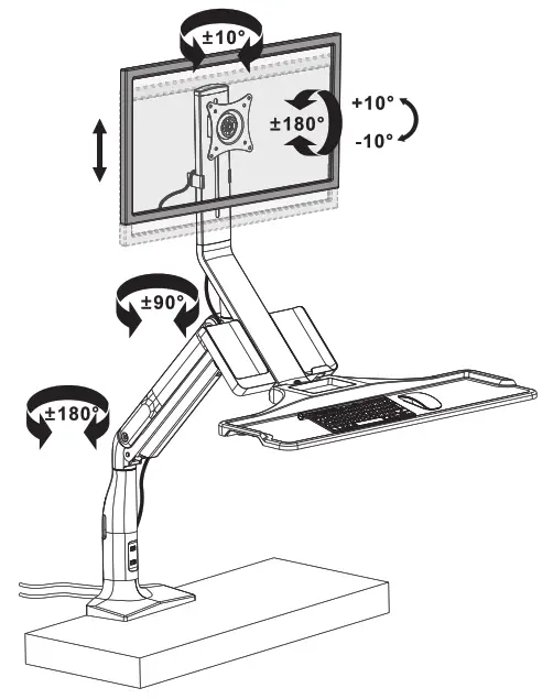 AlzaErgo APW-EGSSC110B Sit-Stand Desk Converter - 10