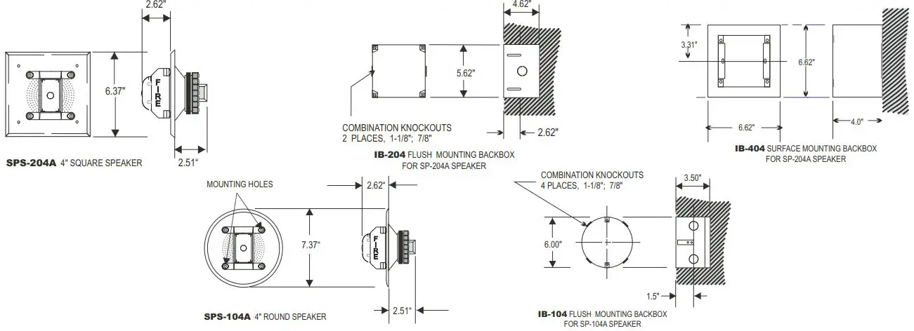 Mircom SPS Series 4 Inch Speaker-Strobes-FIG2