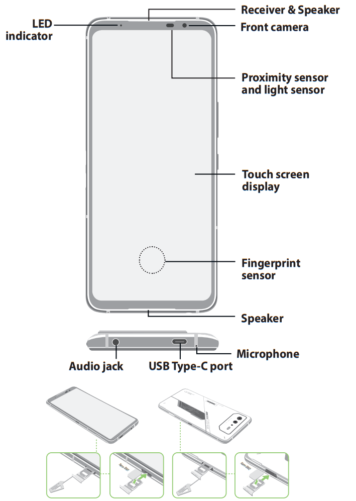 ASUS AI2201 First Edition ROG Phone - Front features