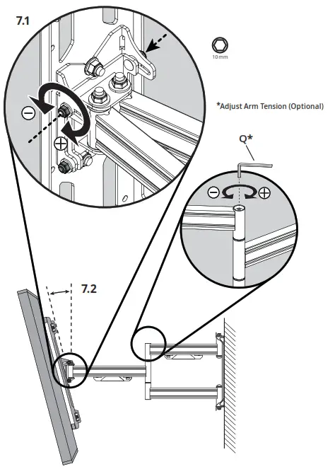 kanto PDX650SG Stainless Steel Outdoor Full Motion TV Mount - Finalize Adjustments