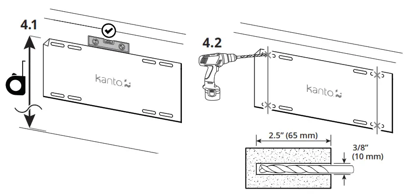 kanto PDX650SG Stainless Steel Outdoor Full Motion TV Mount - Plate Assembly 1