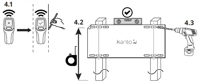 kanto PDX650SG Stainless Steel Outdoor Full Motion TV Mount - Plate Assembly