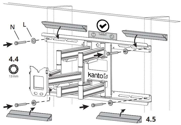 kanto PDX650SG Stainless Steel Outdoor Full Motion TV Mount - Screws3