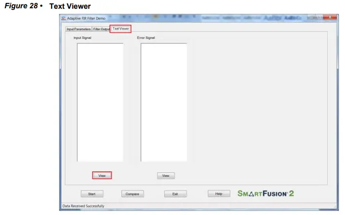 Microsemi DG0441 SmartFusion2 SoC FPGA Adaptive FIR Filter Libero - Text Viewer