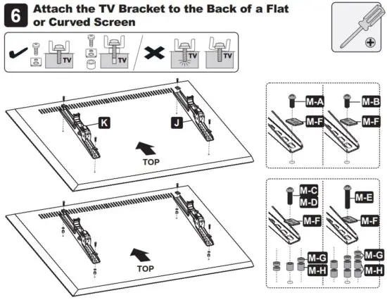 FIG 11 Attach the TV Bracket to the Back of a Flat or Curved Screen.JPG