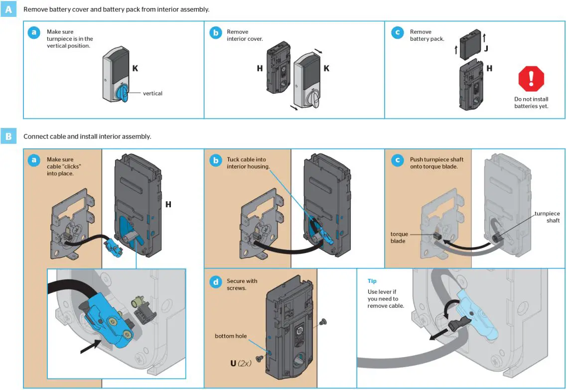 Kwikset kevo 2nd Generation - Install the interior assembly