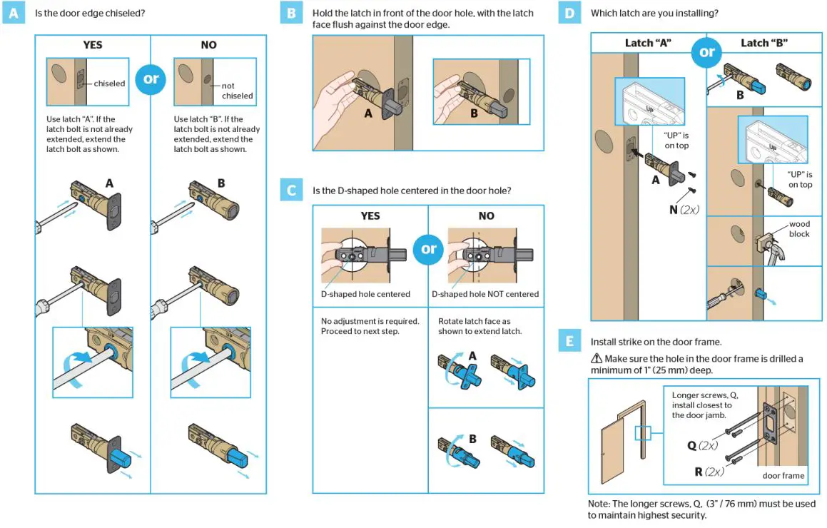 Kwikset kevo 2nd Generation - Install the latch and strike