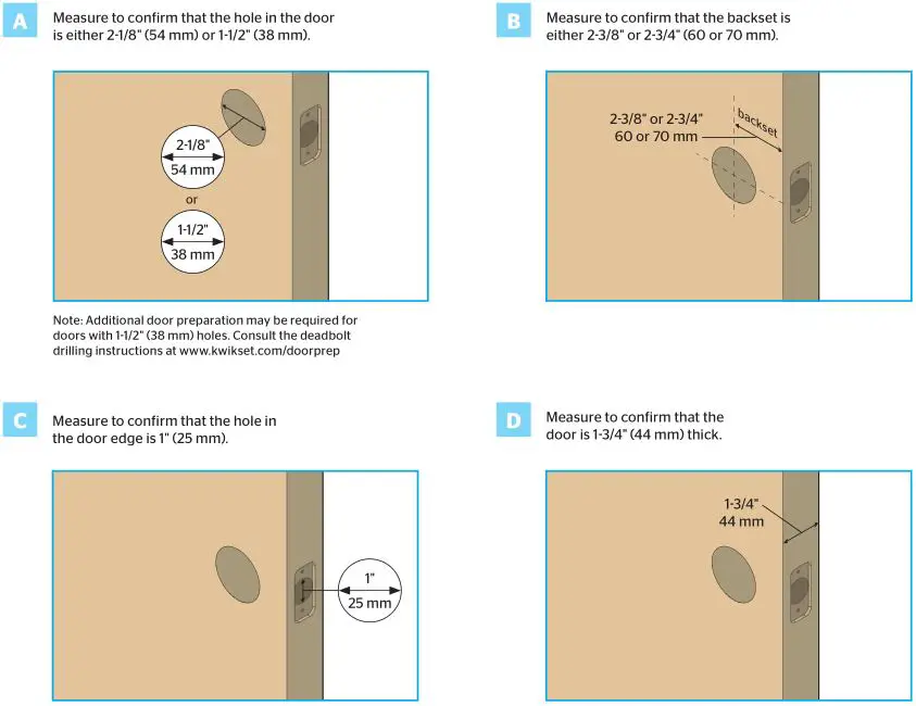 Kwikset kevo 2nd Generation - Prepare the door and check dimensions