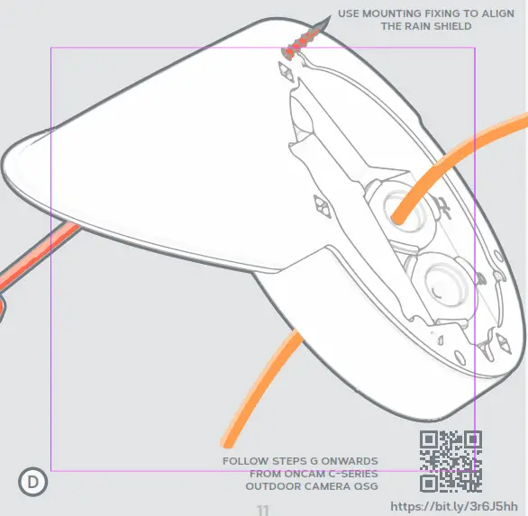 ONCAM C-Series Outdoor Panoramic+ Rain Guard Accessory - Surface Mount Installation C