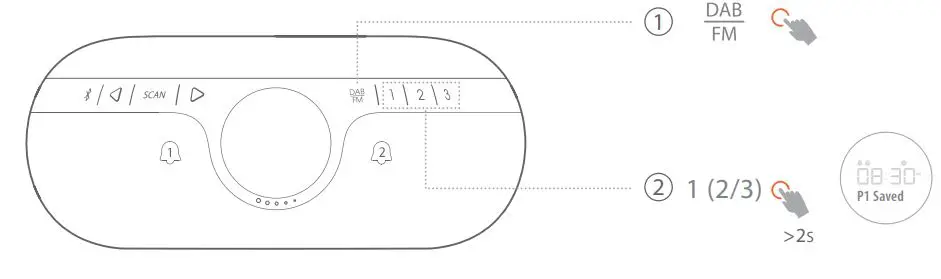 JBL HORIZON 2 DAB Bluetooth Clock Radio Speaker User Guide - RADIO PRESET