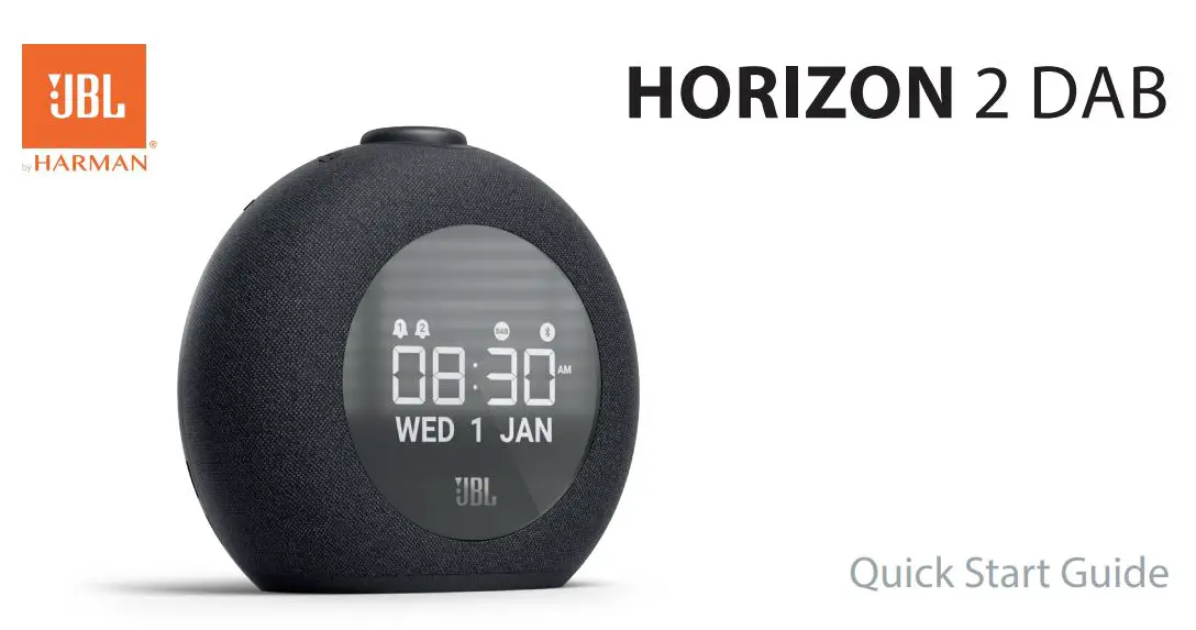 JBL HORIZON 2 DAB Bluetooth Clock Radio Speaker User Guide
