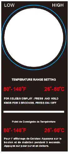 WATER TEMPERATURE SAFETY SETTING 1