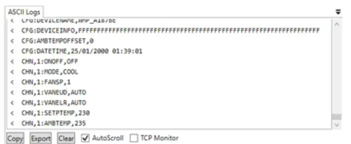 Intesis WiFi Series Air Conditioning - ASCII Logs