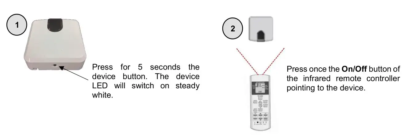 Intesis WiFi Series Air Conditioning - AUTOLEARN function through device button