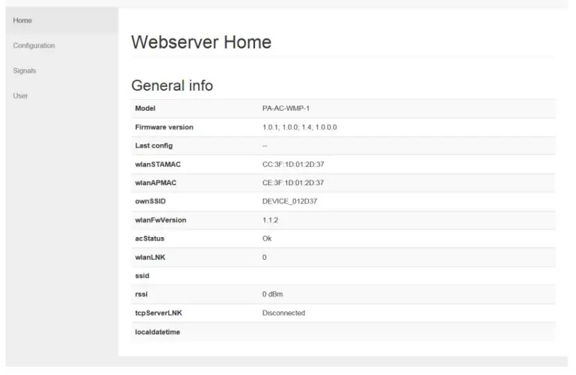 Intesis WiFi Series Air Conditioning - webserver home