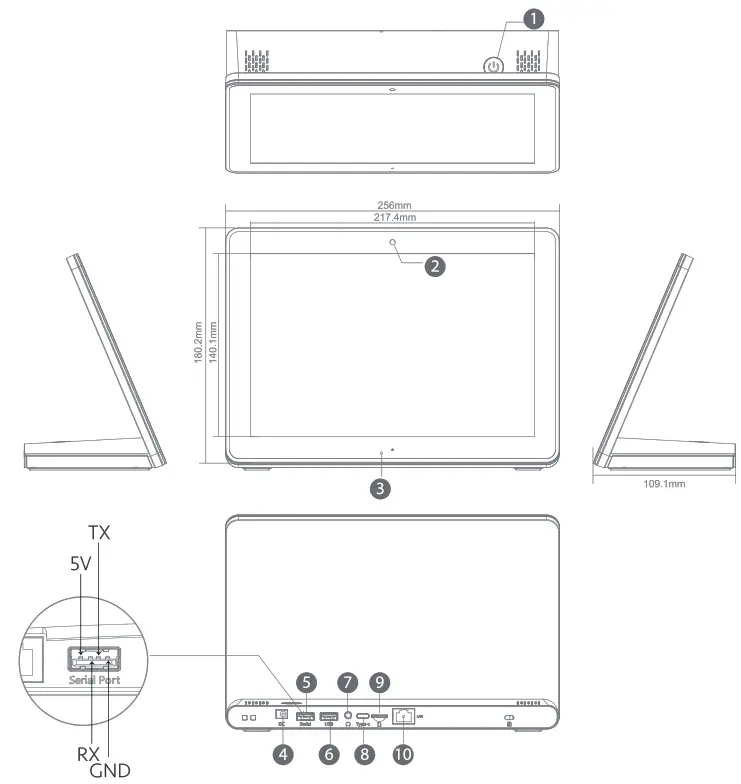 Shenzhen Electron Technology YC 1027 10 1 Inch L Type Digital Signage - Exterior Components