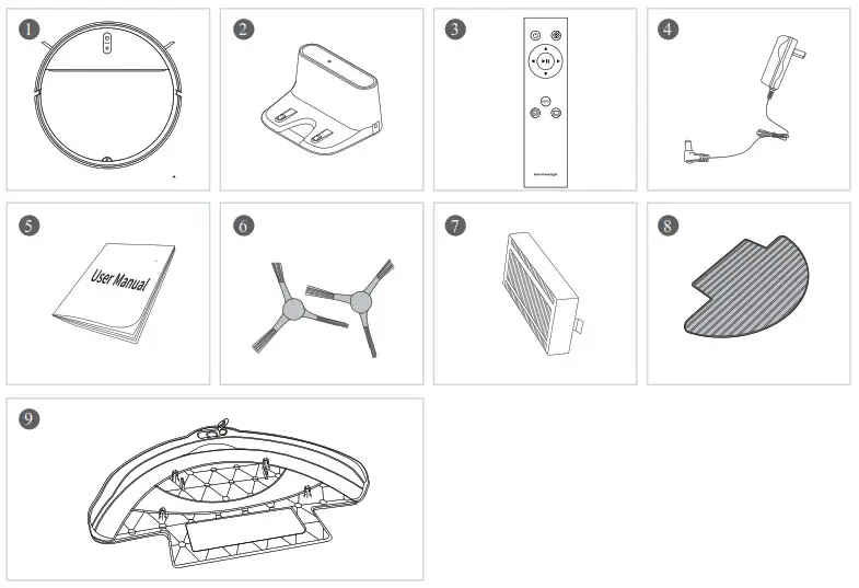 Shenzhen Takdir Intelligent Electric Appliance V32S Robot Vacuum - Packing List