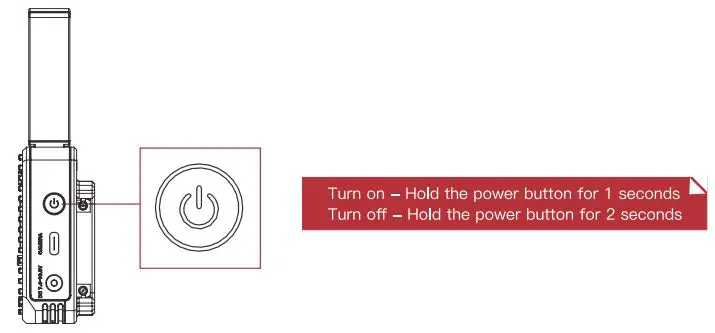 ACCSOON CineEye II Wireless Video Transmitter User Manual - Turn on off