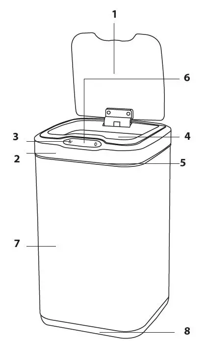 helpmation AK6312 Contactless Waste Bin FIG-1