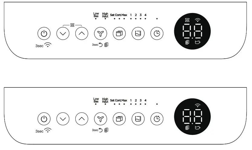 Midea MAD50PS1QGRC 50 Pint Cube Dehumidifier - Control Panel Features