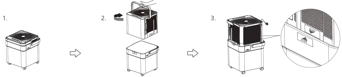 Midea MAD50PS1QGRC 50 Pint Cube Dehumidifier - Installation Instructions
