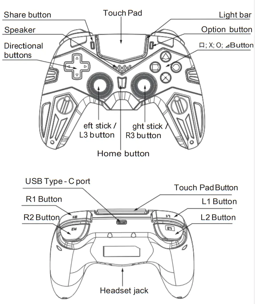 ipega PG 4019 Bumblebee Wireless Game Controller - function