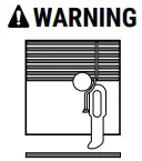 Select Blinds Classic Essential Cozy Farmhouse Motorization Roman Shades Installation Guide - Warning or Caution icon