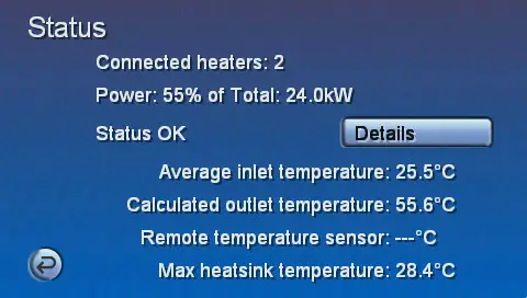 CLAUDGEN RAC10HL Large Commercial Air Curtains - Heater status