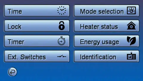 CLAUDGEN RAC10HL Large Commercial Air Curtains - Settings menu