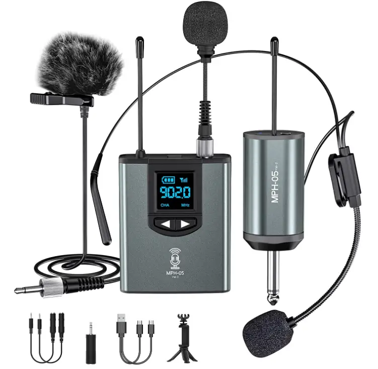 Microphone-System-Headset-Mic-Stand-Mic-Lavalier-Lap-Mic-with-Rechargeable-Bodypack-Transmitter-&-Receiver-LOGO