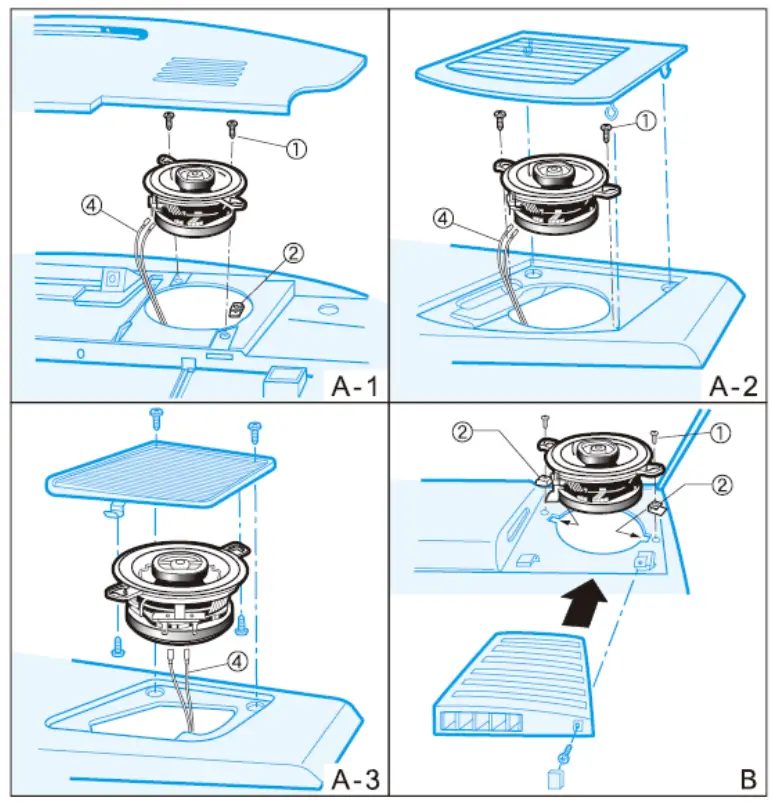 Pioneer TS A878 3.5 60 Watt 2 Way Speakers - instlution