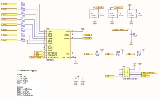 Azoteq IQS7222 EV02C Evaluation Kit Figure 4 Buttoned Wheel