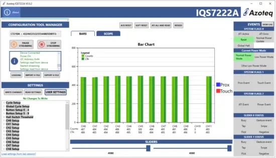 Azoteq IQS7222 EV02C Evaluation Kit Stamps C