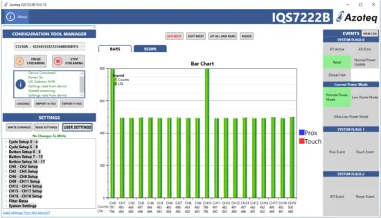 Azoteq IQS7222 EV02C Evaluation Kit Stamps D