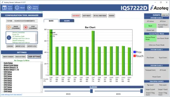 Azoteq IQS7222 EV02C Evaluation Kit Stamps F