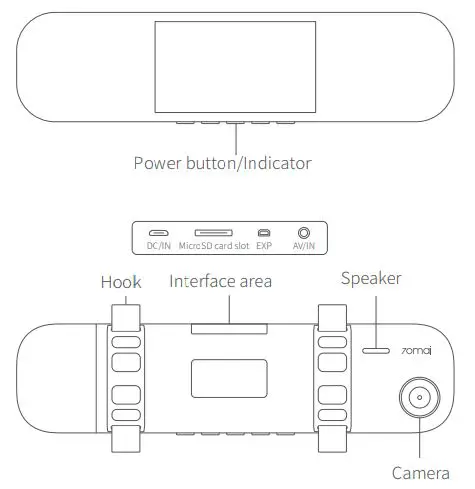 70mai Rearview Mirror Dash Cam User Manual - Product Introduction