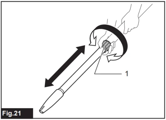 For the slide-type extension wand