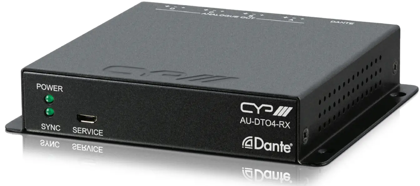 CYP AUDTO4 RX Dante Receiver with 4 Channels of Balanced Mono Outputs -