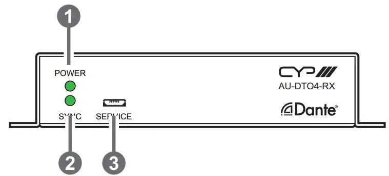CYP AUDTO4 RX Dante Receiver with 4 Channels of Balanced Mono Outputs - 1